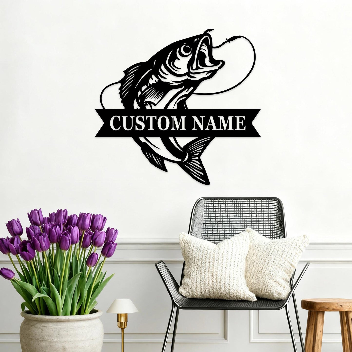 Fish Metal Name Sign,Walleye Fish Decor,Fishing Name Sign,Custom Fish Sign,Fish Metal Wall Art,Personalized Walleye Sign, Fish Cabin Decor