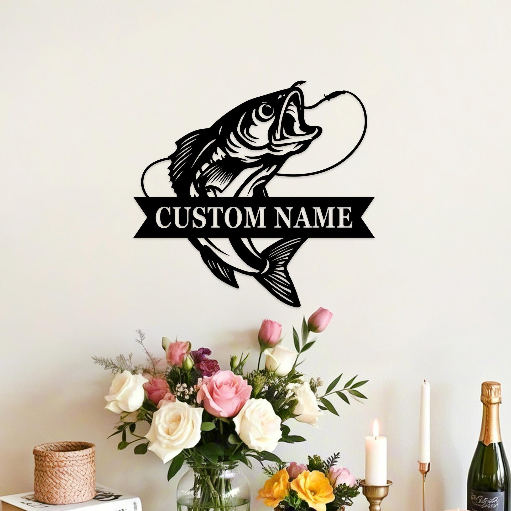 Fish Metal Name Sign,Walleye Fish Decor,Fishing Name Sign,Custom Fish Sign,Fish Metal Wall Art,Personalized Walleye Sign, Fish Cabin Decor