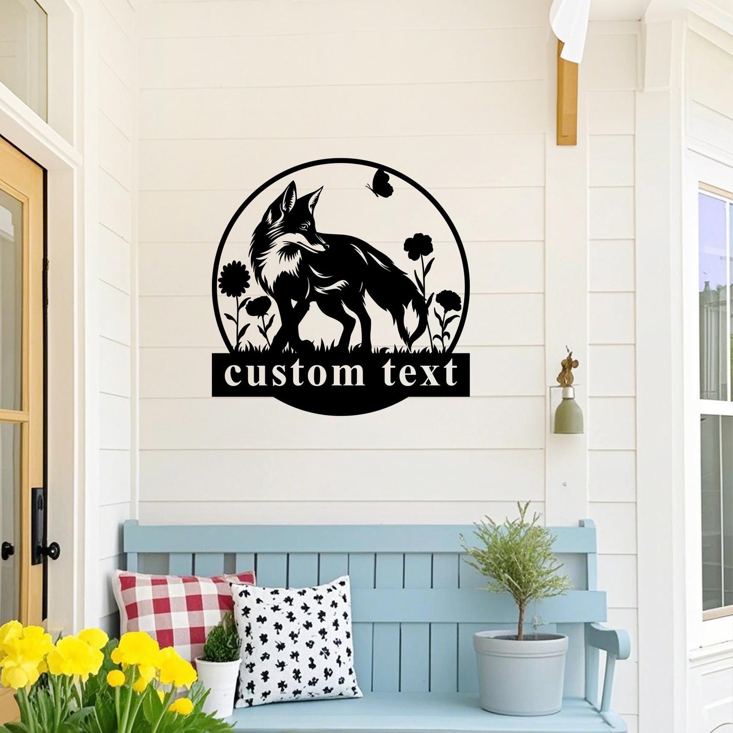 Custom Fox Metal Name Sign,Fox Welcome Sign,Personalized Fox Wall Decor,Fox Nursery Sign,Fox Cabin Decor,Fox Wall Hanging,Fox Lover Sign