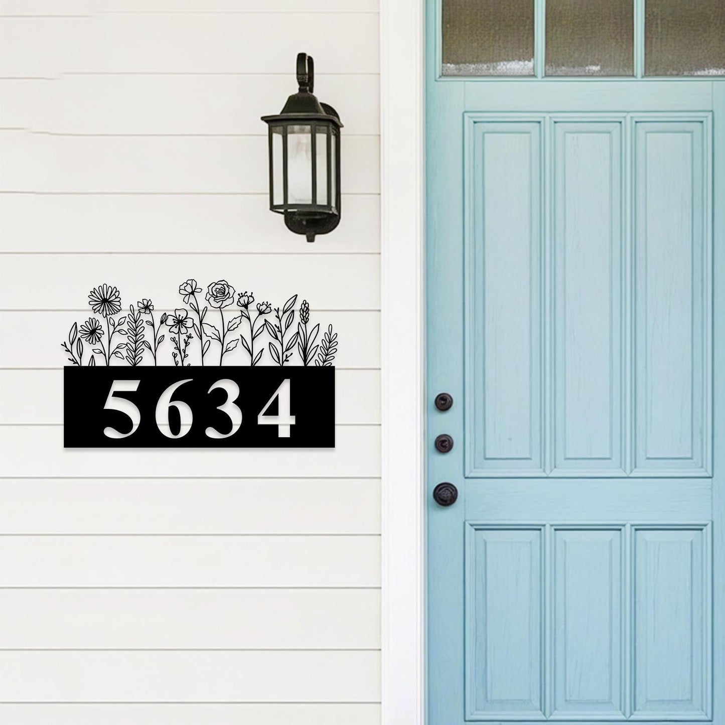 Custom Metal Adress Sign,Modern House Number Sign,Floral Address Plaque,Metal House Numbers,Gate Number Sign,Front Door Number,New Home Gift