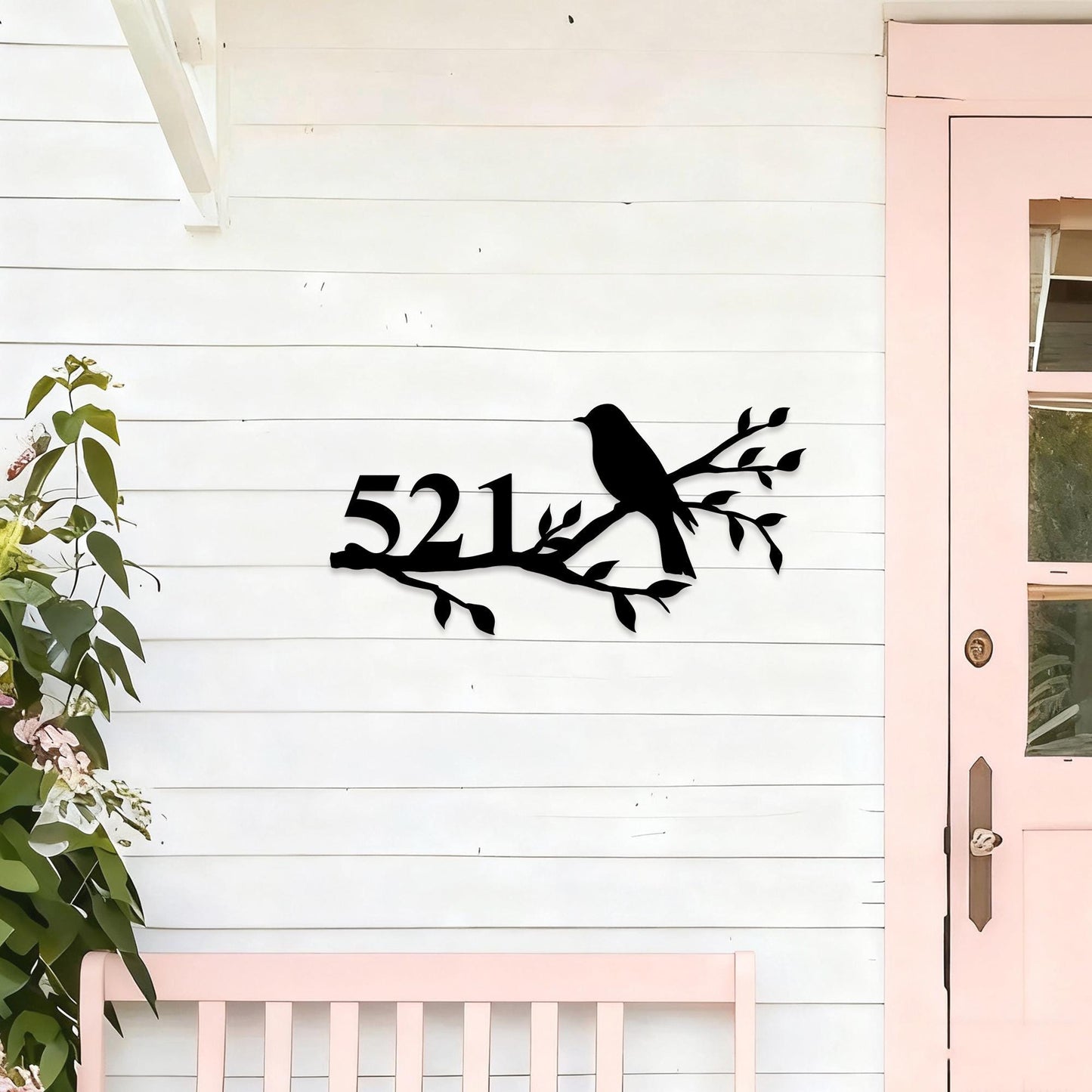 Customl Adress Plaque,Modern House Number Sign,Bird Address Sign,Metal House Numbers,Gate Number Sign,Front Door Sign,New Homeowner Gift