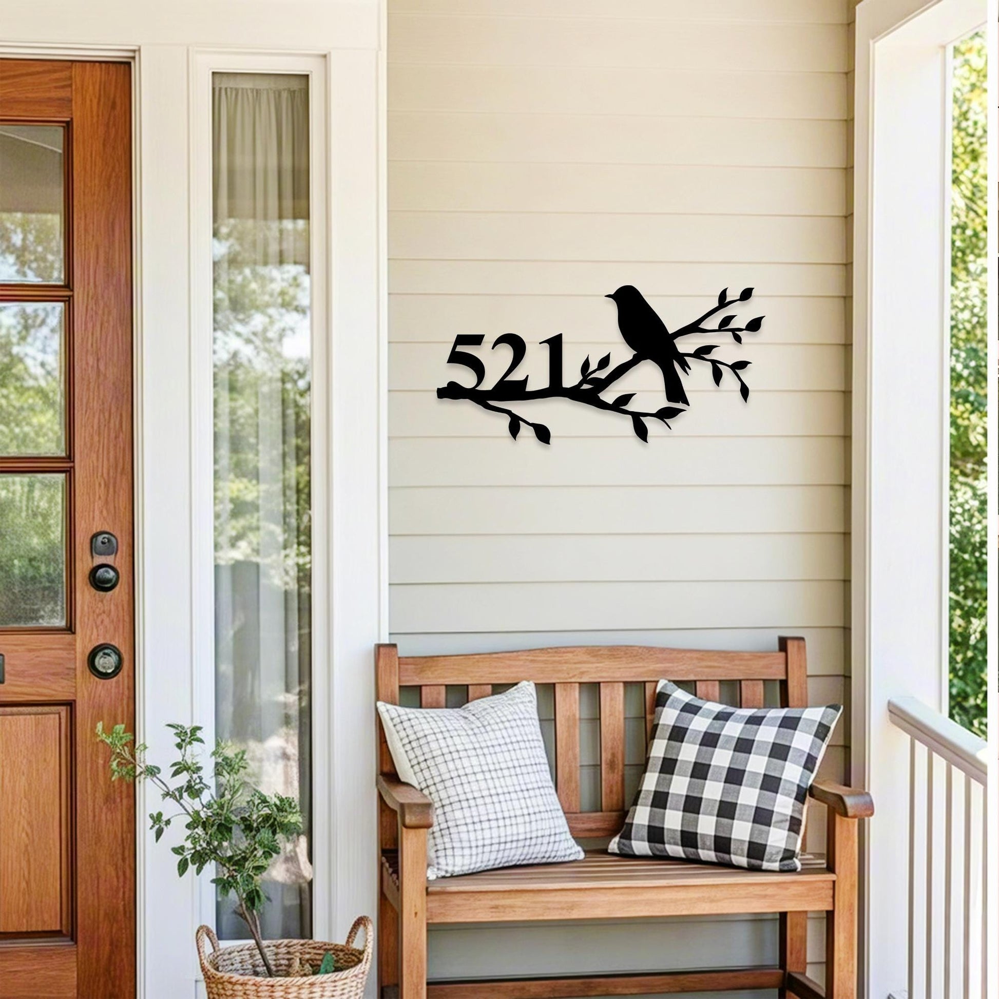 Customl Adress Plaque,Modern House Number Sign,Bird Address Sign,Metal House Numbers,Gate Number Sign,Front Door Sign,New Homeowner Gift
