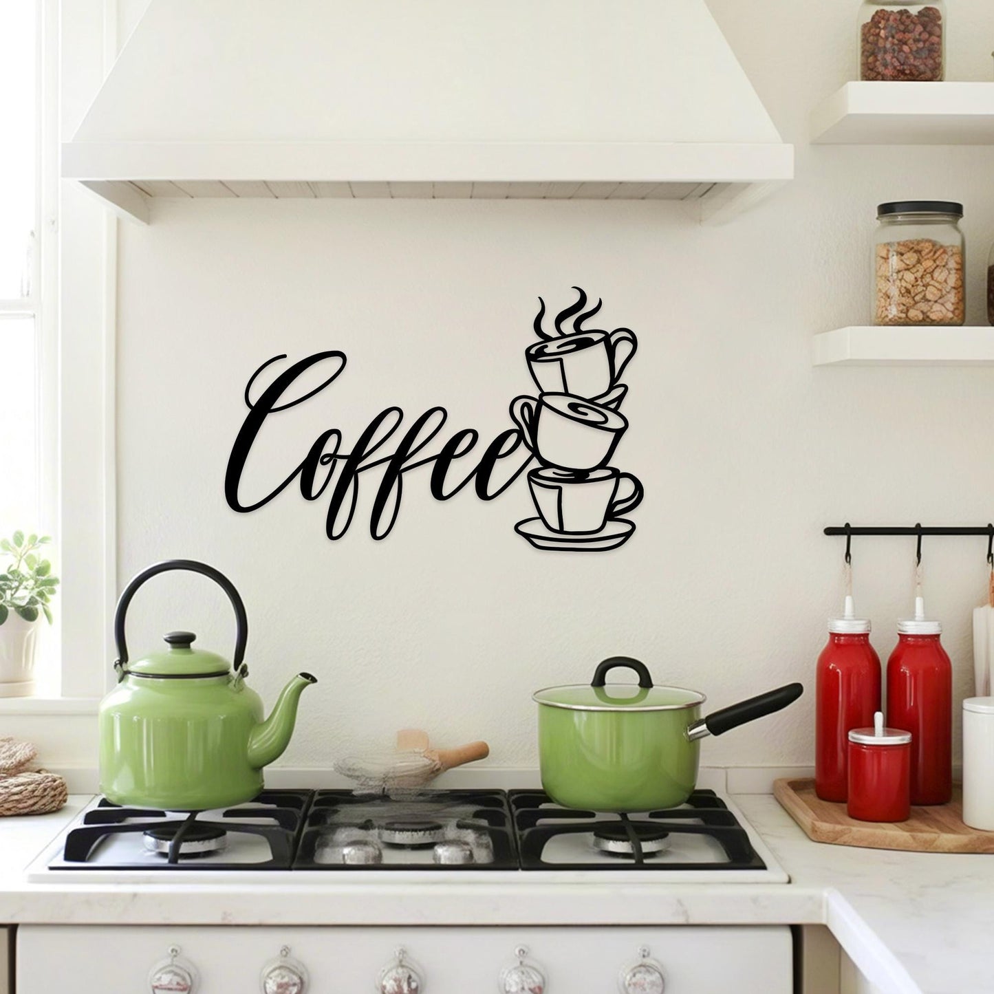 Coffee Metal Wall Art, Coffee Bar Sign, Coffee Sign for Home Kitchen, Coffee Shop Decor, Coffee Bar Decor, Coffee Lover Gift, Coffee Sign
