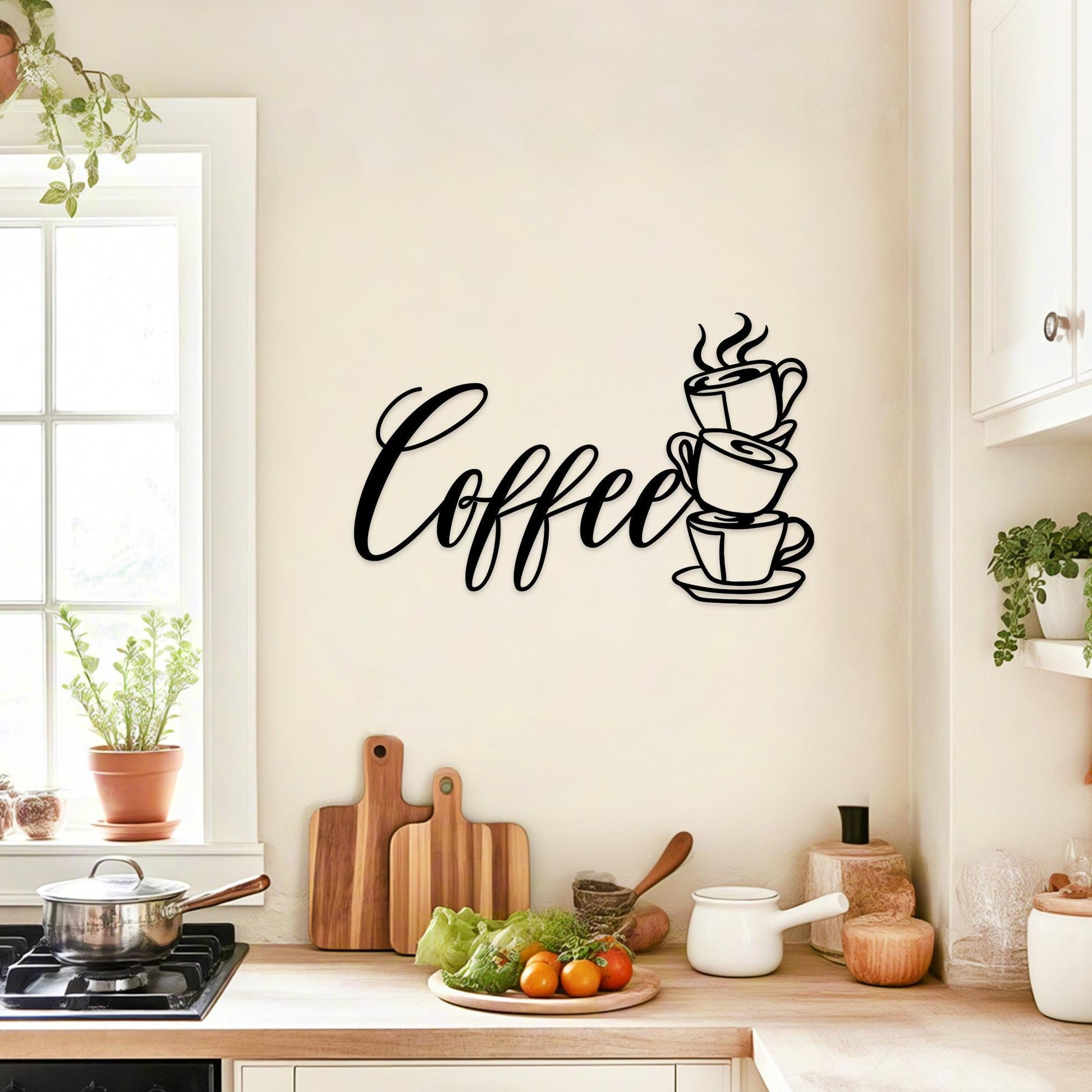 Coffee Metal Wall Art, Coffee Bar Sign, Coffee Sign for Home Kitchen, Coffee Shop Decor, Coffee Bar Decor, Coffee Lover Gift, Coffee Sign