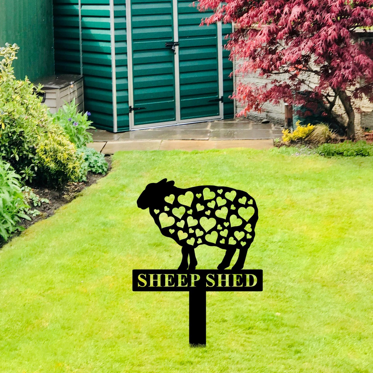Custom Sheep Farm Sign, Sheep Metal Stake, Sheep Name Sign, Sheep Garden Decor, Sheep Yard Art, Sheep Ranch Sign, Sheep Memorial Gift
