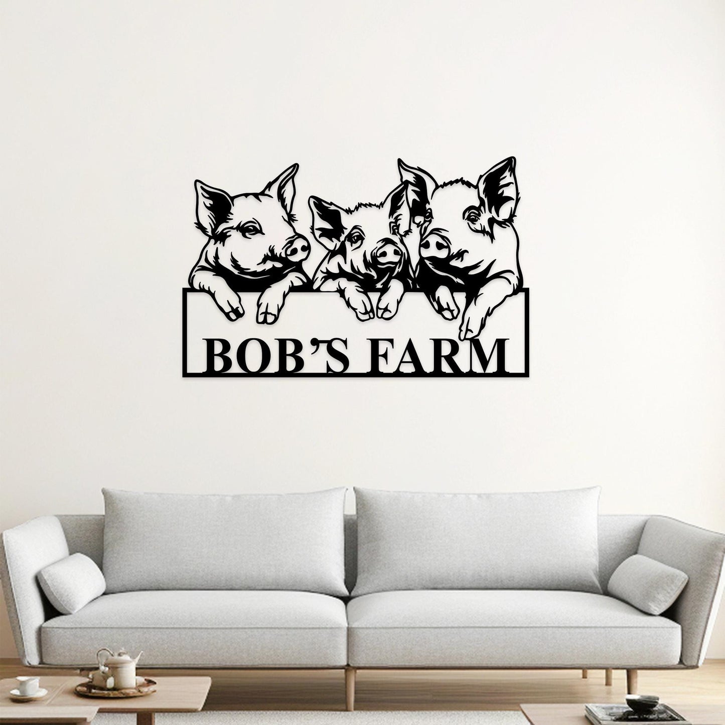 Custom Pig Wall Art,Piggy Metal Sign,Personalized Pig Name Sign,Pig Barn Sign,Pig Farmhouse Decor,Pig Welcome Sign,Pig Farm Sign,Pig Decor