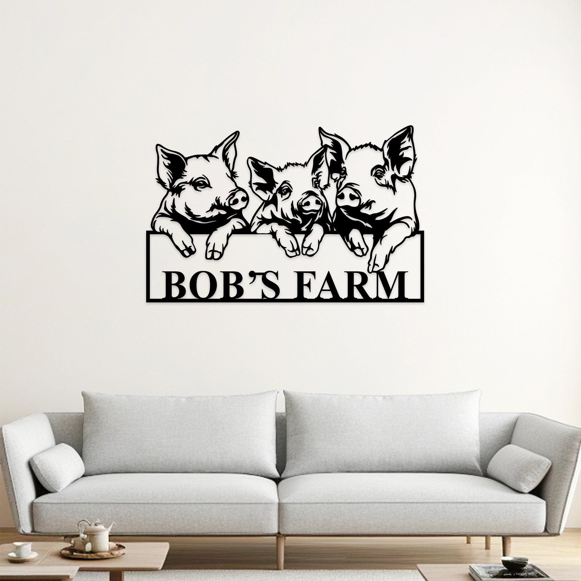 Custom Pig Wall Art,Piggy Metal Sign,Personalized Pig Name Sign,Pig Barn Sign,Pig Farmhouse Decor,Pig Welcome Sign,Pig Farm Sign,Pig Decor