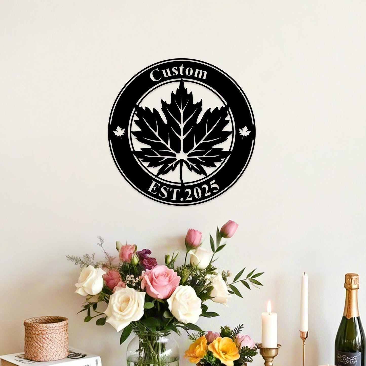 Personalized Maple Leaf Metal Sign,Custom Maple Leaf Wall Art,Canada Leaf Home Decor,Family Name Sign,Maple Leaf Fall Decor,Canadian Gift