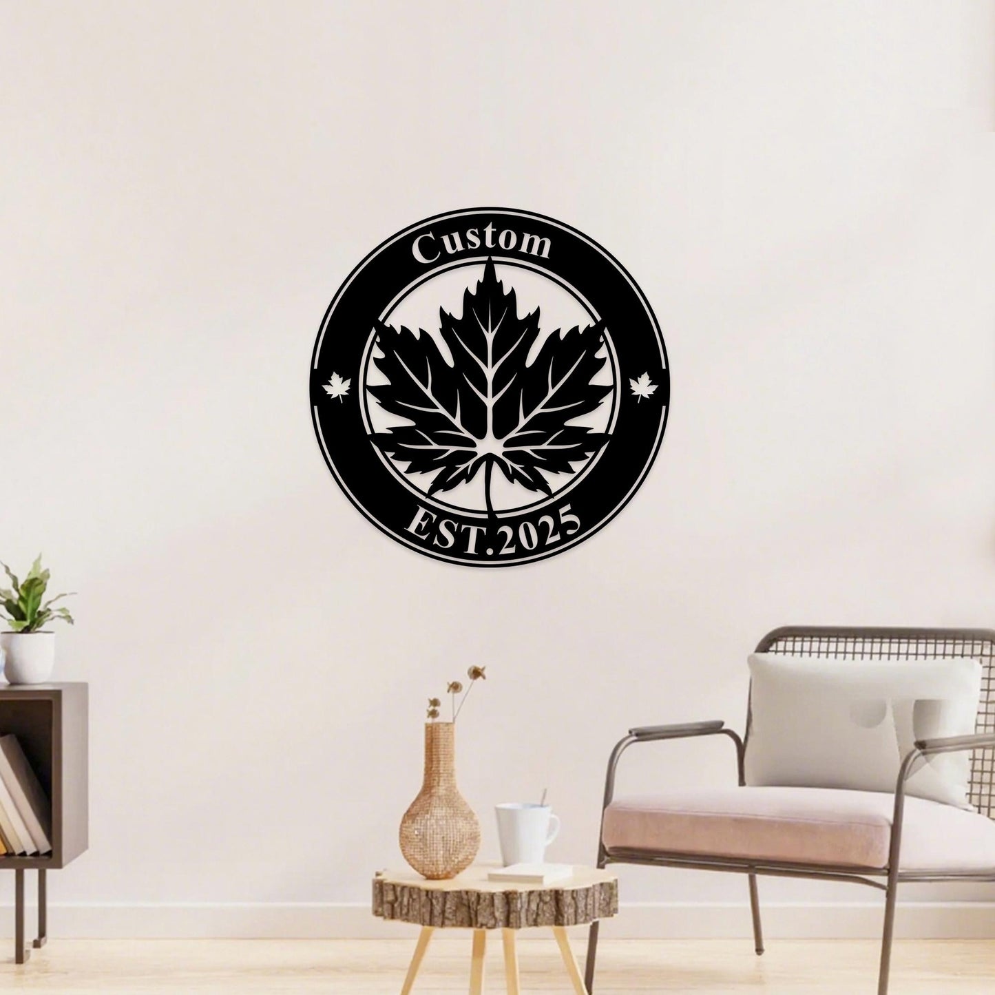 Personalized Maple Leaf Metal Sign,Custom Maple Leaf Wall Art,Canada Leaf Home Decor,Family Name Sign,Maple Leaf Fall Decor,Canadian Gift