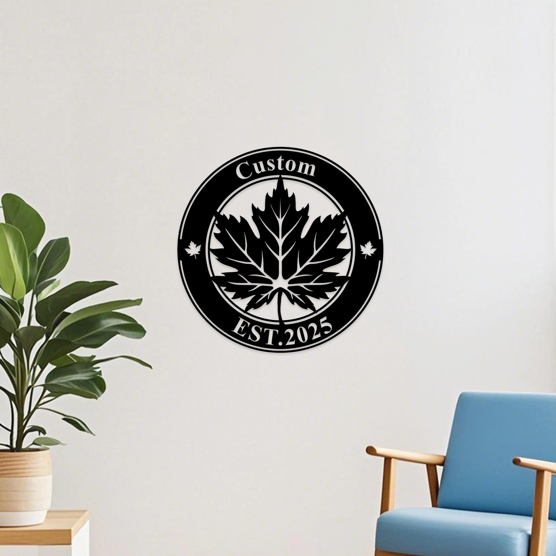 Personalized Maple Leaf Metal Sign,Custom Maple Leaf Wall Art,Canada Leaf Home Decor,Family Name Sign,Maple Leaf Fall Decor,Canadian Gift