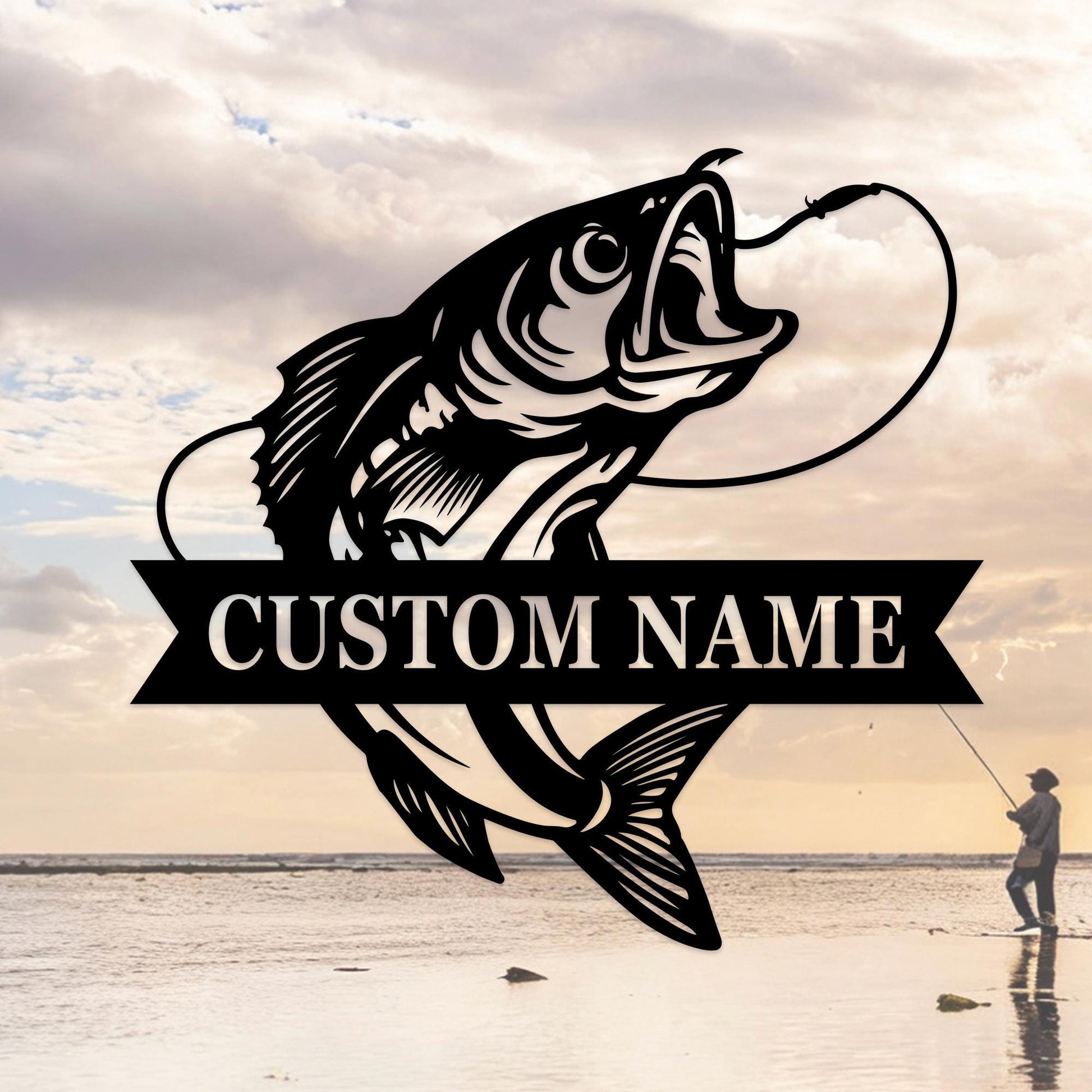 Fish Metal Name Sign,Walleye Fish Decor,Fishing Name Sign,Custom Fish Sign,Fish Metal Wall Art,Personalized Walleye Sign, Fish Cabin Decor