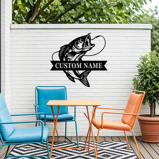 Fish Metal Name Sign,Walleye Fish Decor,Fishing Name Sign,Custom Fish Sign,Fish Metal Wall Art,Personalized Walleye Sign, Fish Cabin Decor