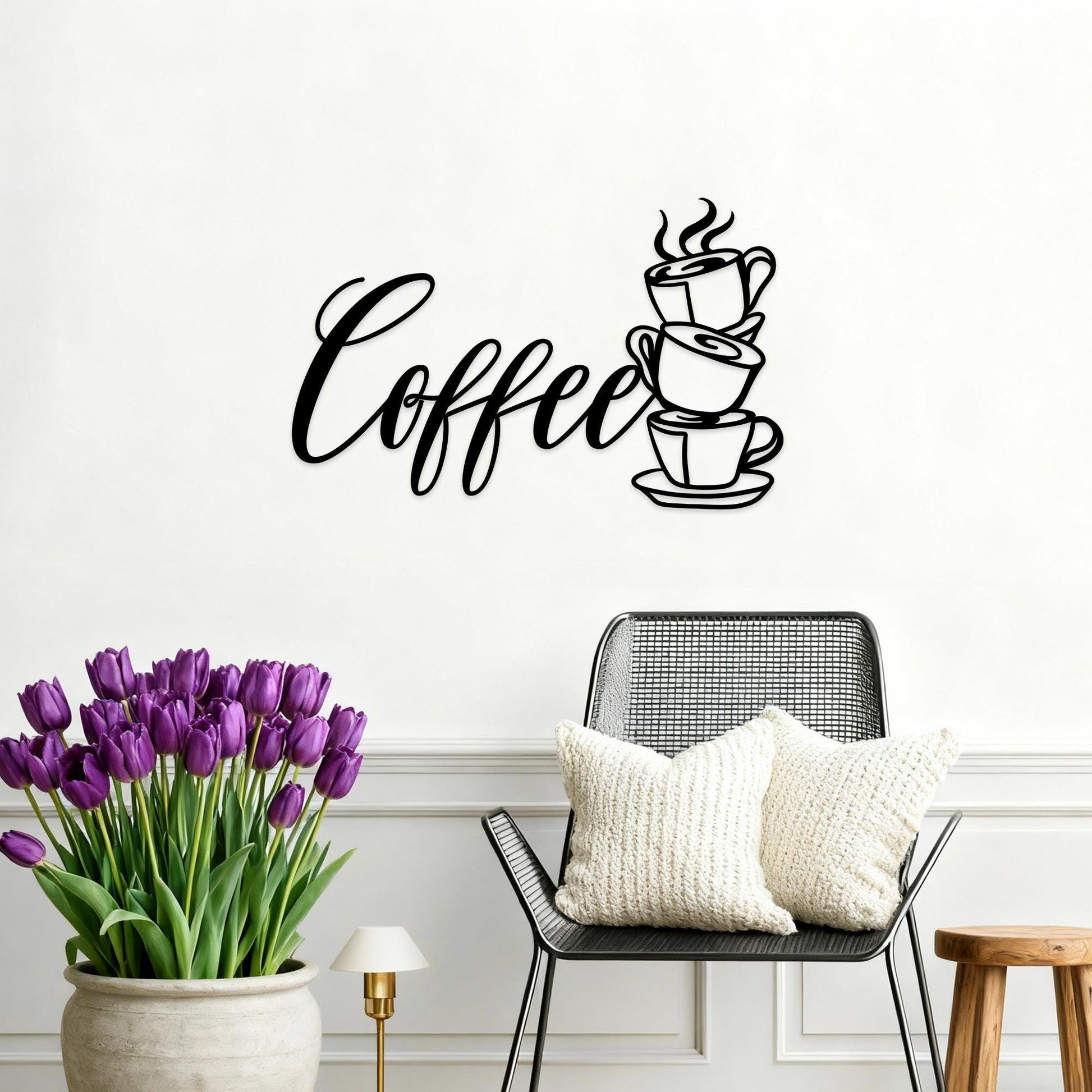 Coffee Metal Wall Art, Coffee Bar Sign, Coffee Sign for Home Kitchen, Coffee Shop Decor, Coffee Bar Decor, Coffee Lover Gift, Coffee Sign