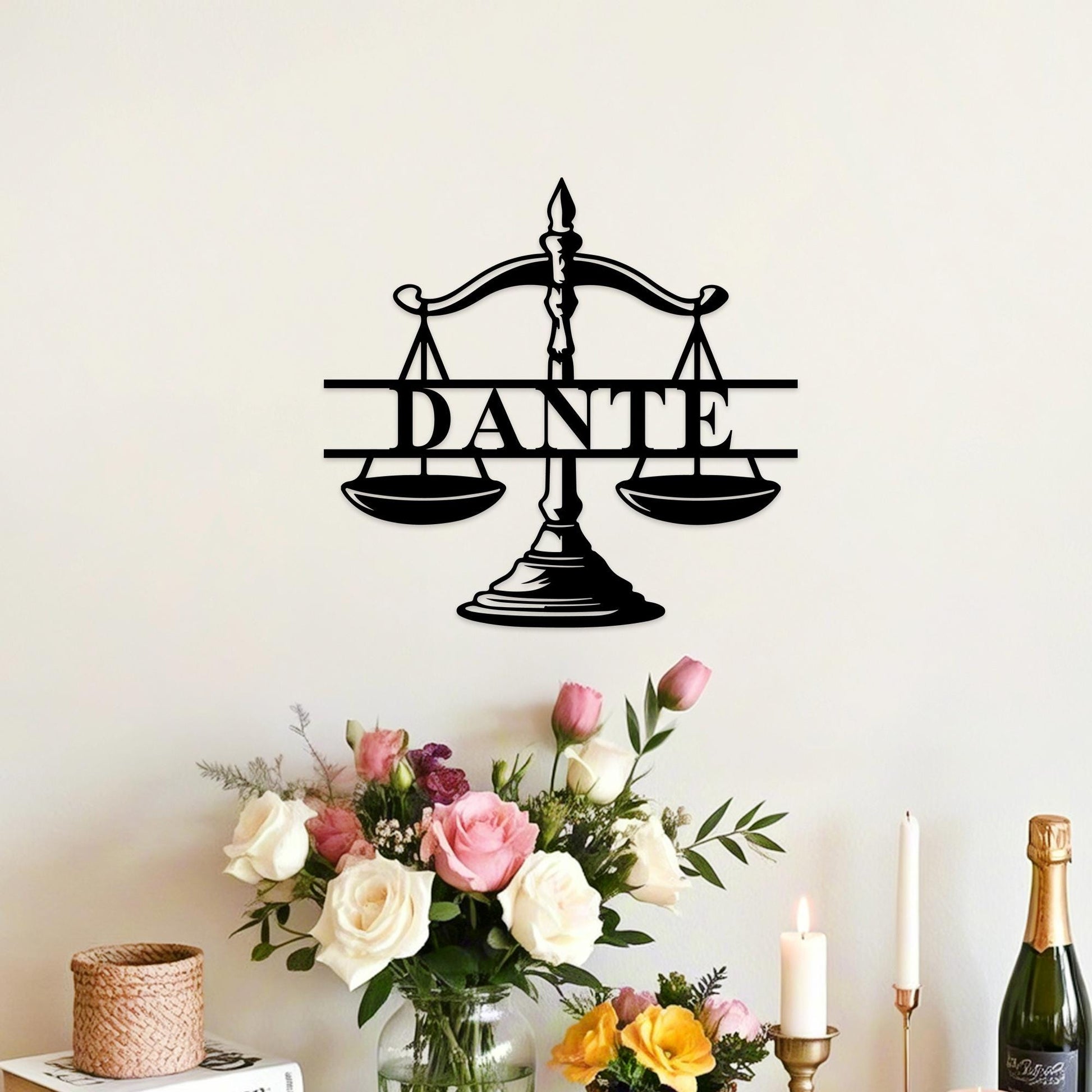 Personalized Lawyer Wall Sign,Custom Law Firm Sign,Lawyer Office Decor,Attorney Wall Decor,Scales of Justice Metal Sign,Law Firm Gift