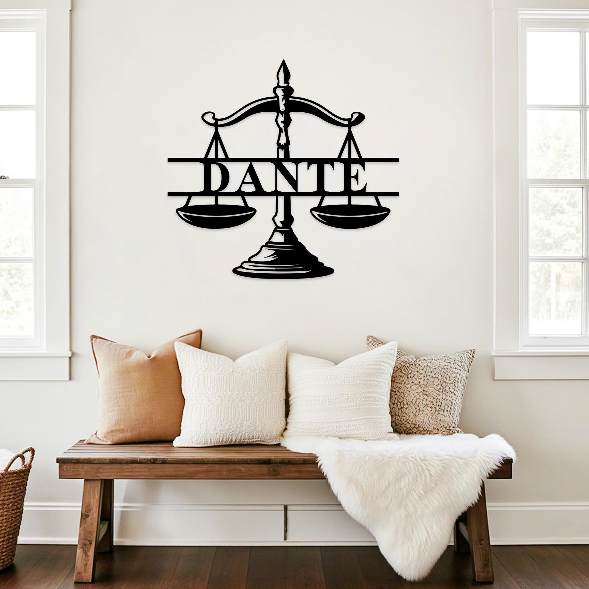 Personalized Lawyer Wall Sign,Custom Law Firm Sign,Lawyer Office Decor,Attorney Wall Decor,Scales of Justice Metal Sign,Law Firm Gift