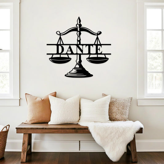 Personalized Lawyer Wall Sign,Custom Law Firm Sign,Lawyer Office Decor,Attorney Wall Decor,Scales of Justice Metal Sign,Law Firm Gift