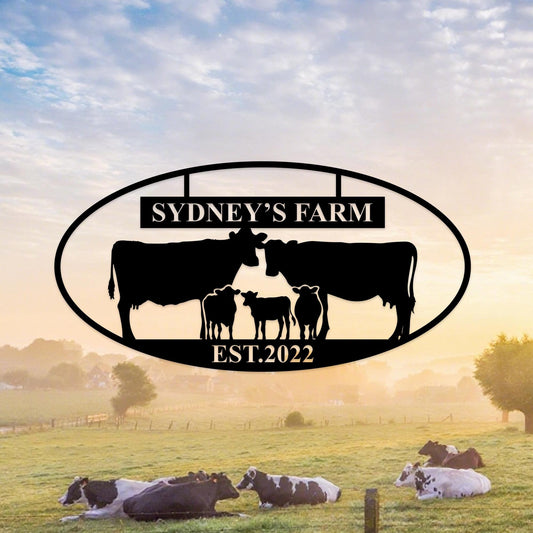 Cow Name Sign,Custom Cow Metal Sign,Cattle Metal Wall Art,Cow Barn Sign,Cow Ranch Sign,Cow Metal Farm Sign,Famer Gifts,Cow Milk Sign