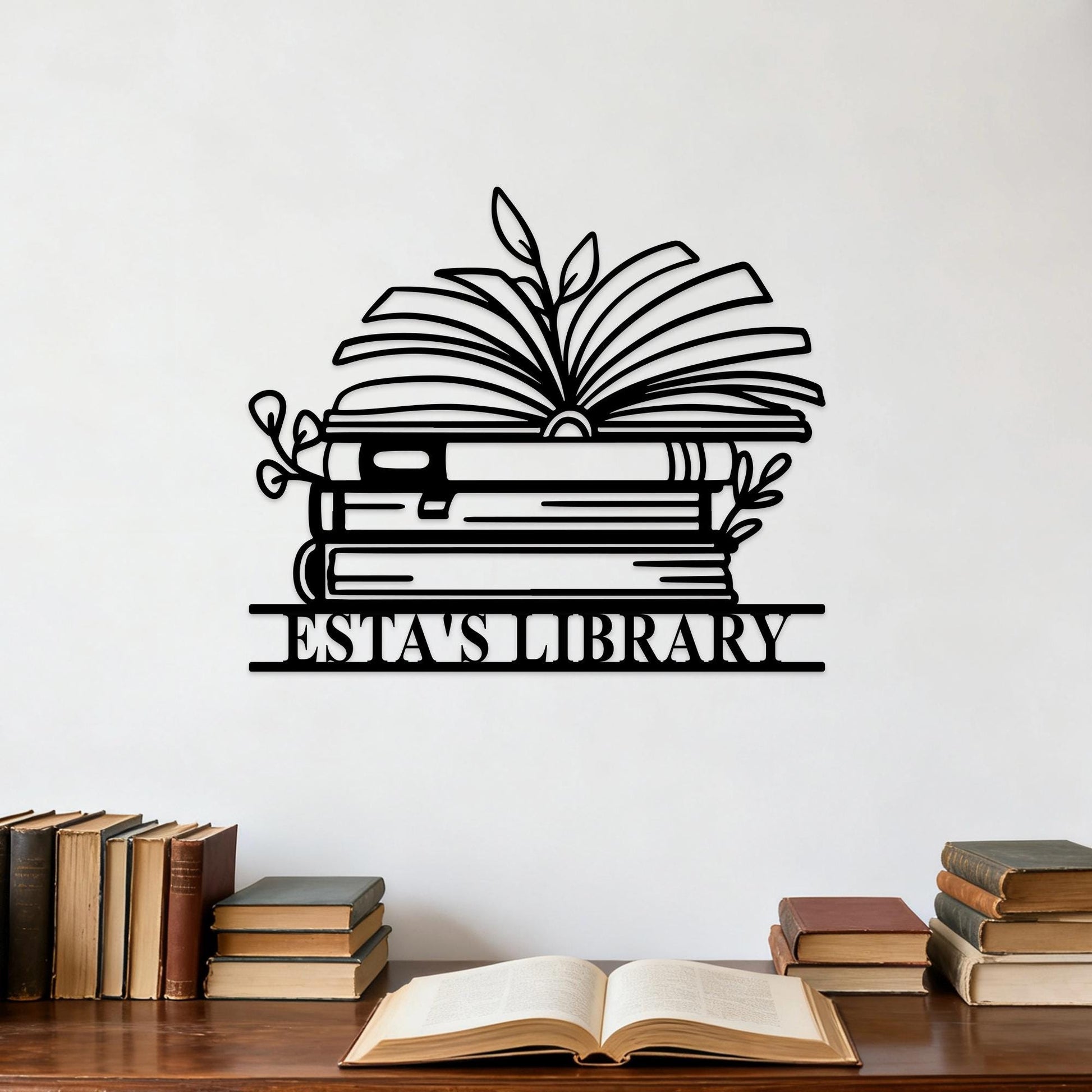Custom Books Metal Sign,Personalized Reading Room Sign,Books Metal Wall Art,Bookshelf Sign,Reading Corner Decor,Library Sign,Book Club Gifts