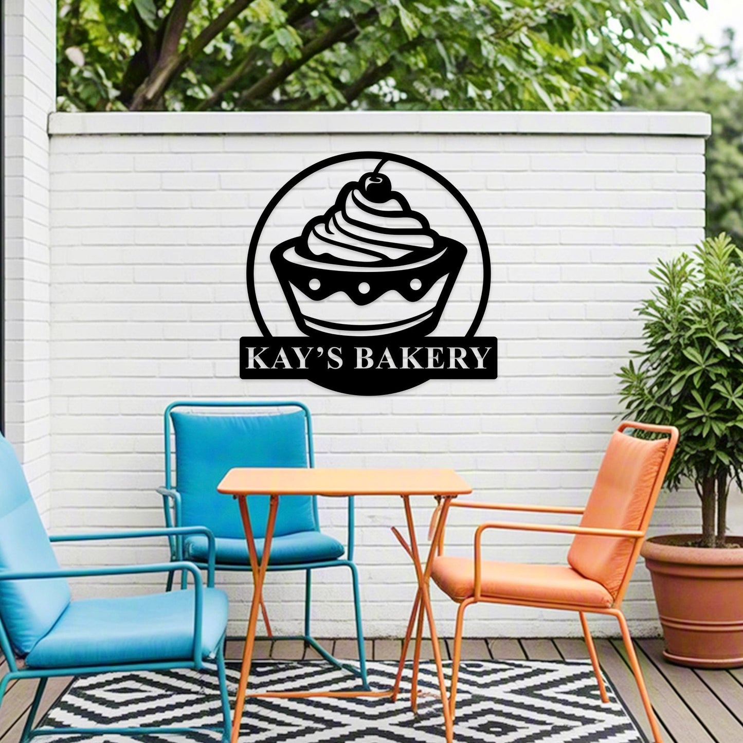 Custom Bakery Metal Sign, Cupcake Bar Sign, Bakery Name Decor, Bake Shop Sign, Bakery Kitchen Decor, Baking Wall Art, Baking Lovers Gift