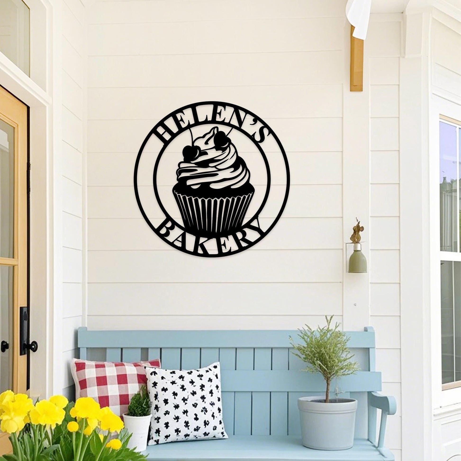 Personalized Baking Metal Sign, Bakery Wall Hanging, Bakery Metal Sign, Cupcake Wall Art, Bakery Name Decor, Baker Shop Sign, Baking Gift