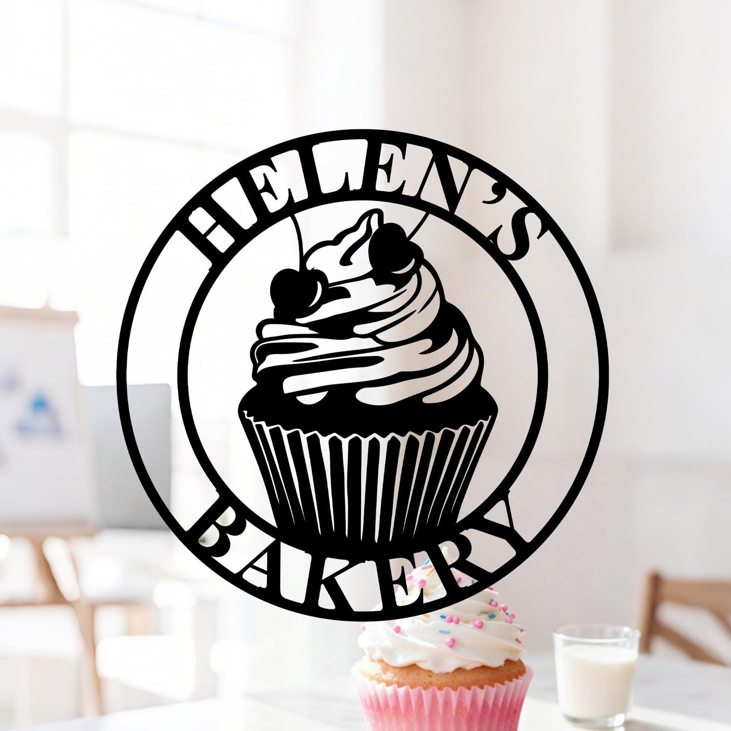 Personalized Baking Metal Sign, Bakery Wall Hanging, Bakery Metal Sign, Cupcake Wall Art, Bakery Name Decor, Baker Shop Sign, Baking Gift