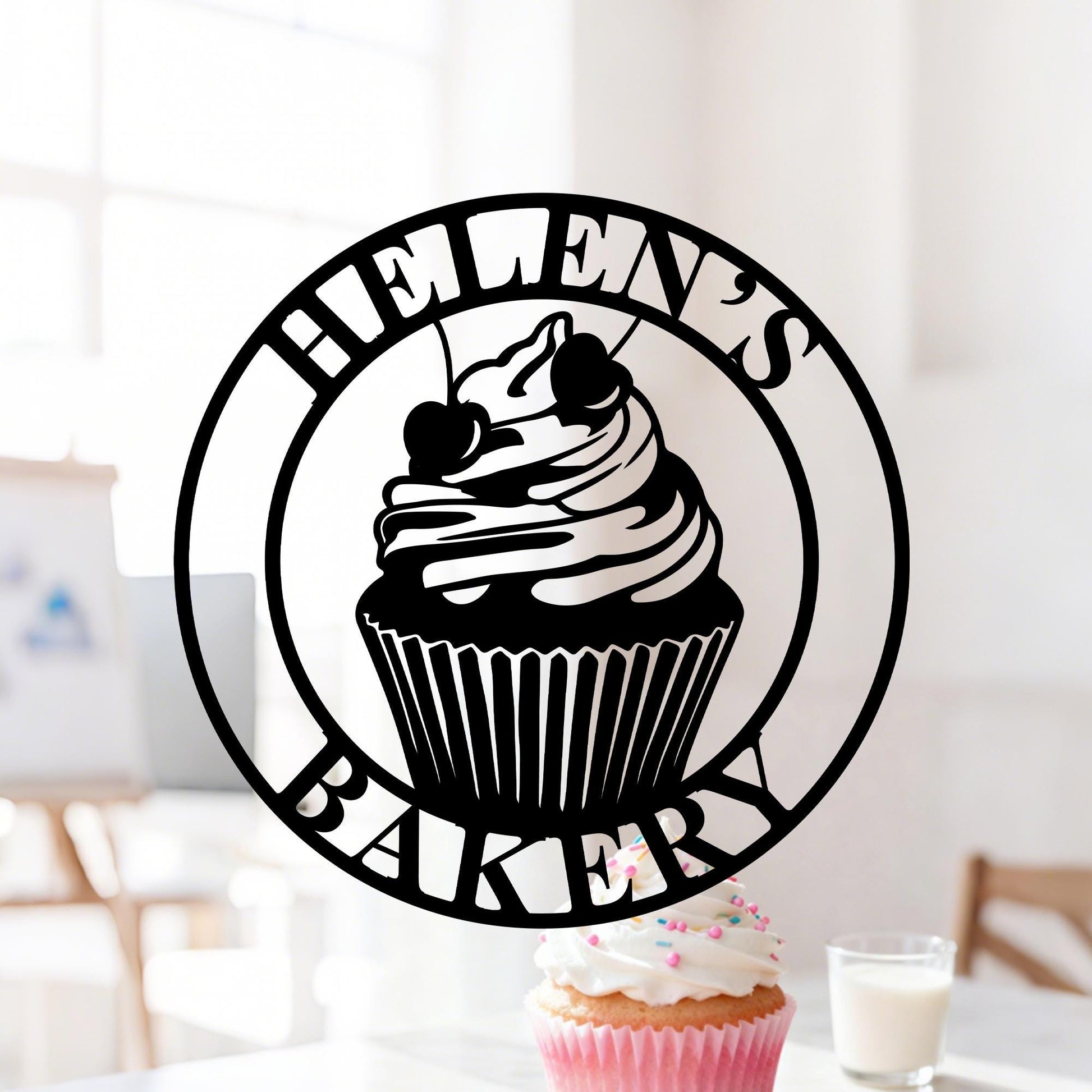 Personalized Baking Metal Sign, Bakery Wall Hanging, Bakery Metal Sign, Cupcake Wall Art, Bakery Name Decor, Baker Shop Sign, Baking Gift