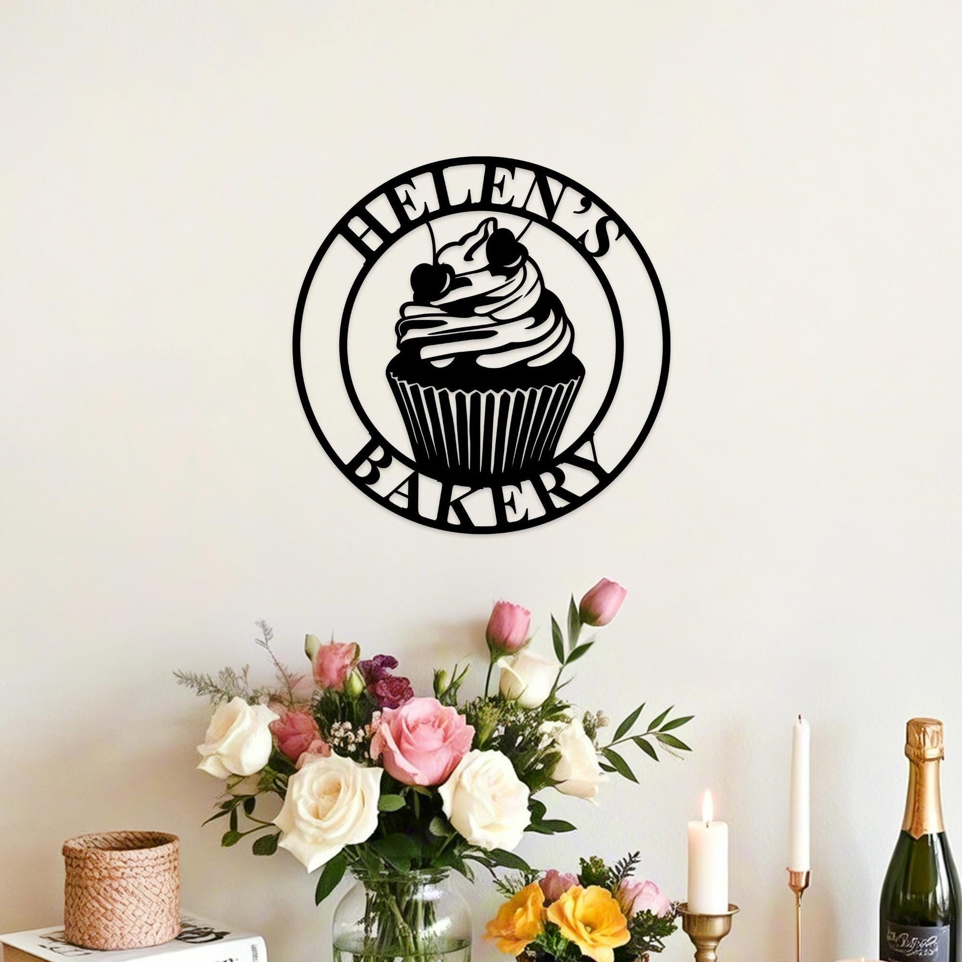 Personalized Baking Metal Sign, Bakery Wall Hanging, Bakery Metal Sign, Cupcake Wall Art, Bakery Name Decor, Baker Shop Sign, Baking Gift