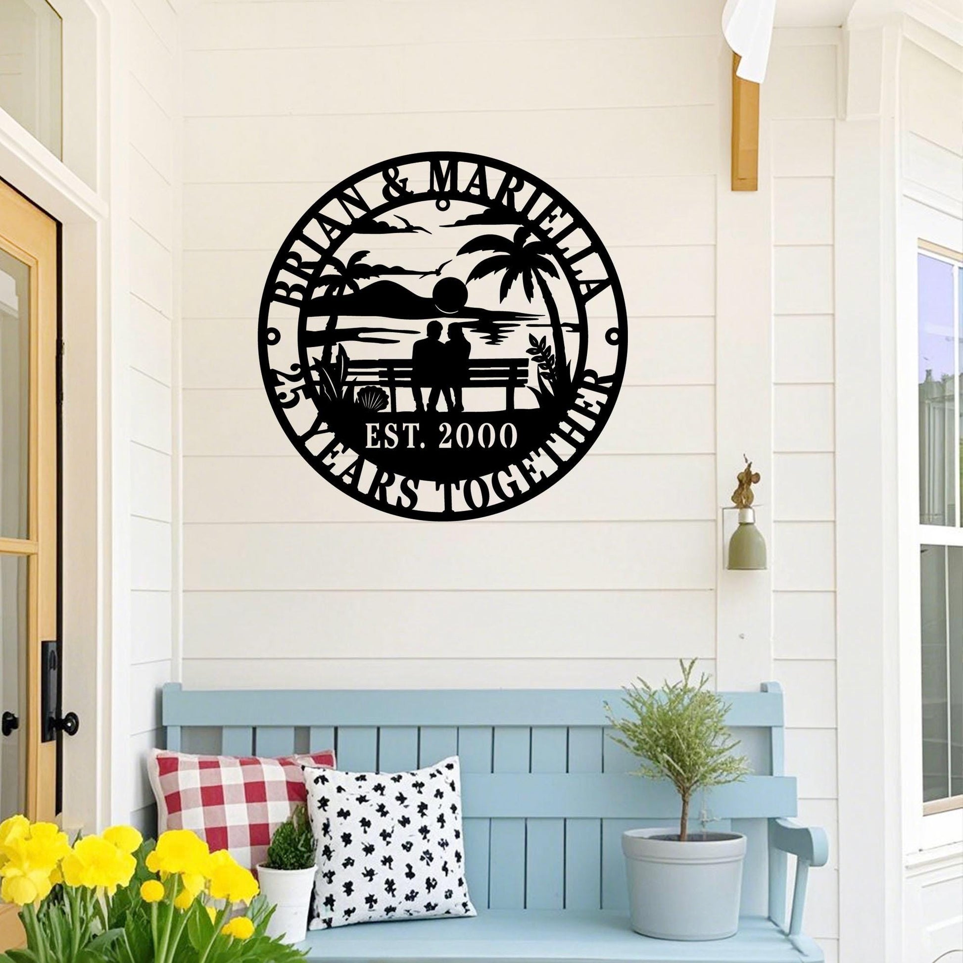 Custom 25th Anniversary Gift for Parents, 25 Years/ Any Year Anniversary Sign, Ruby Anniversary Gift Wedding Anniversary Metal Wall Art